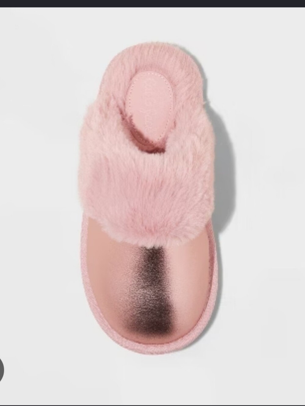 Auden Pink Fuzzy  Pink Metallic Slipper Size Medium 7/8